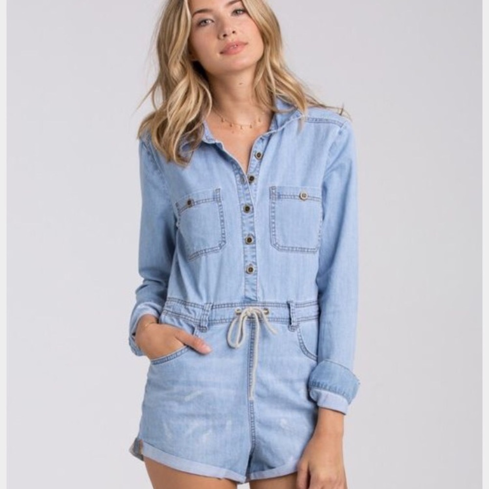 Billabong denim romper / coveralls
