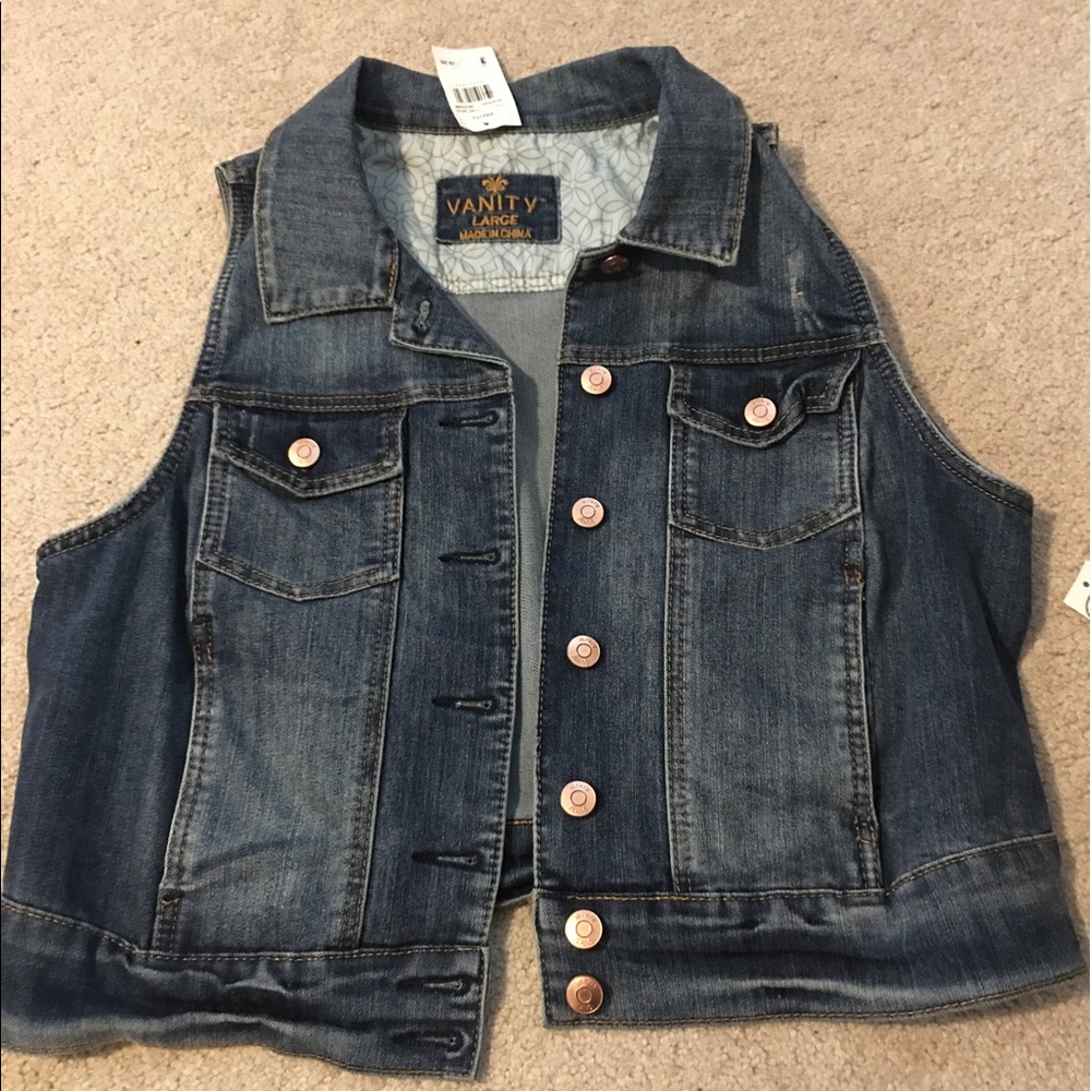 NWT Vanity denim vest