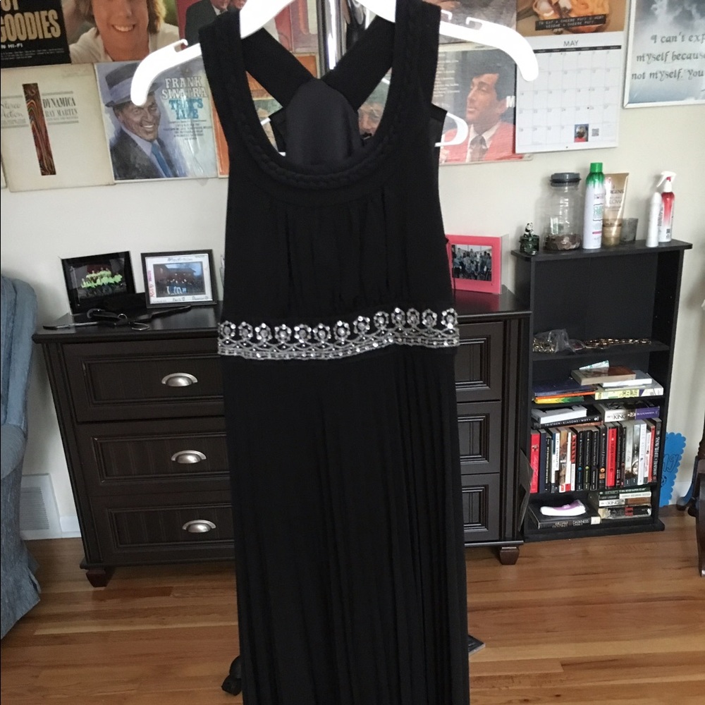 Black dress with silver band