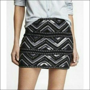 Express Aztec Sequin skirt