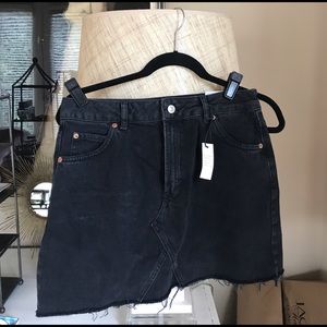 Topshop Gray Denim Miniskirt