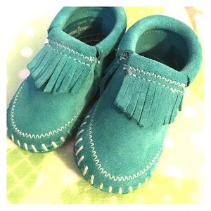 Baby leather Minnetonka moccasins
