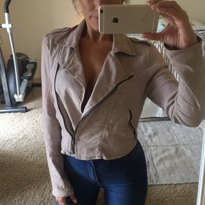 Free People Linen Moto Jacket