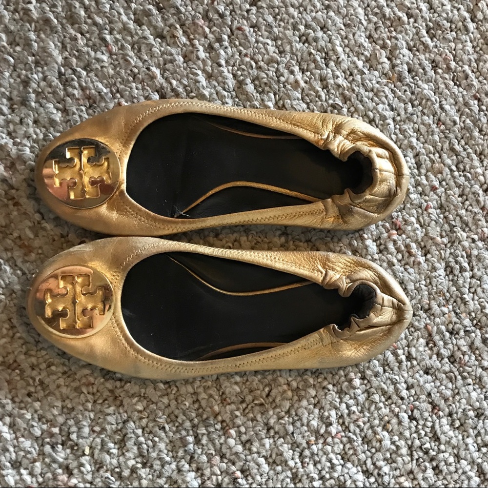 Gold on gold Tory Burch flats