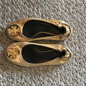 Gold on gold Tory Burch flats