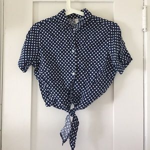American Apparel Polka- Dot tie crop