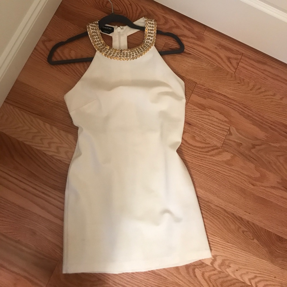 Whit and Gold Bebe dress