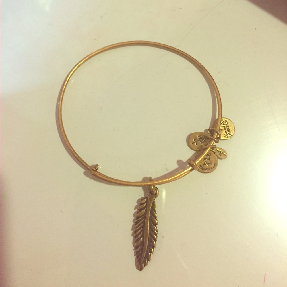 Feather charm Alex and Ani bracelet