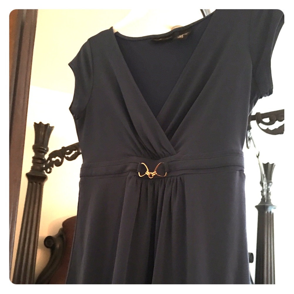 Pleated shirt royal blue