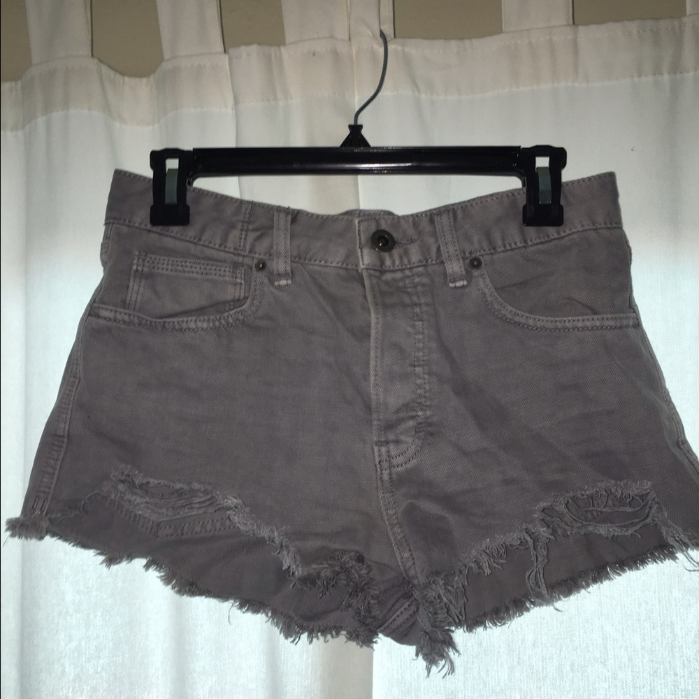 Gray Free People jean shorts