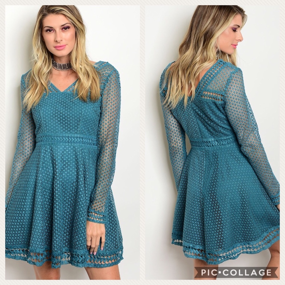 Glam Lace Skater Dress