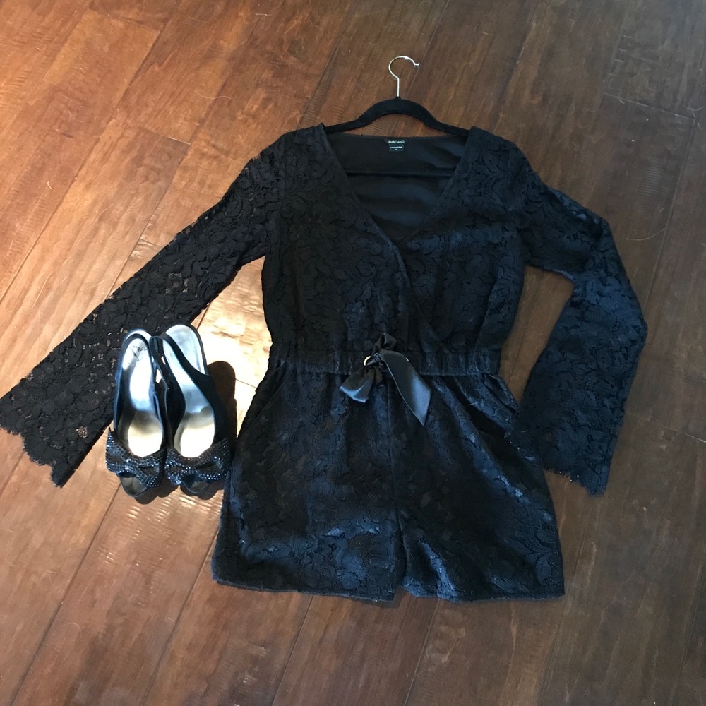 Guess by Marciano Black Lace Romper XS
