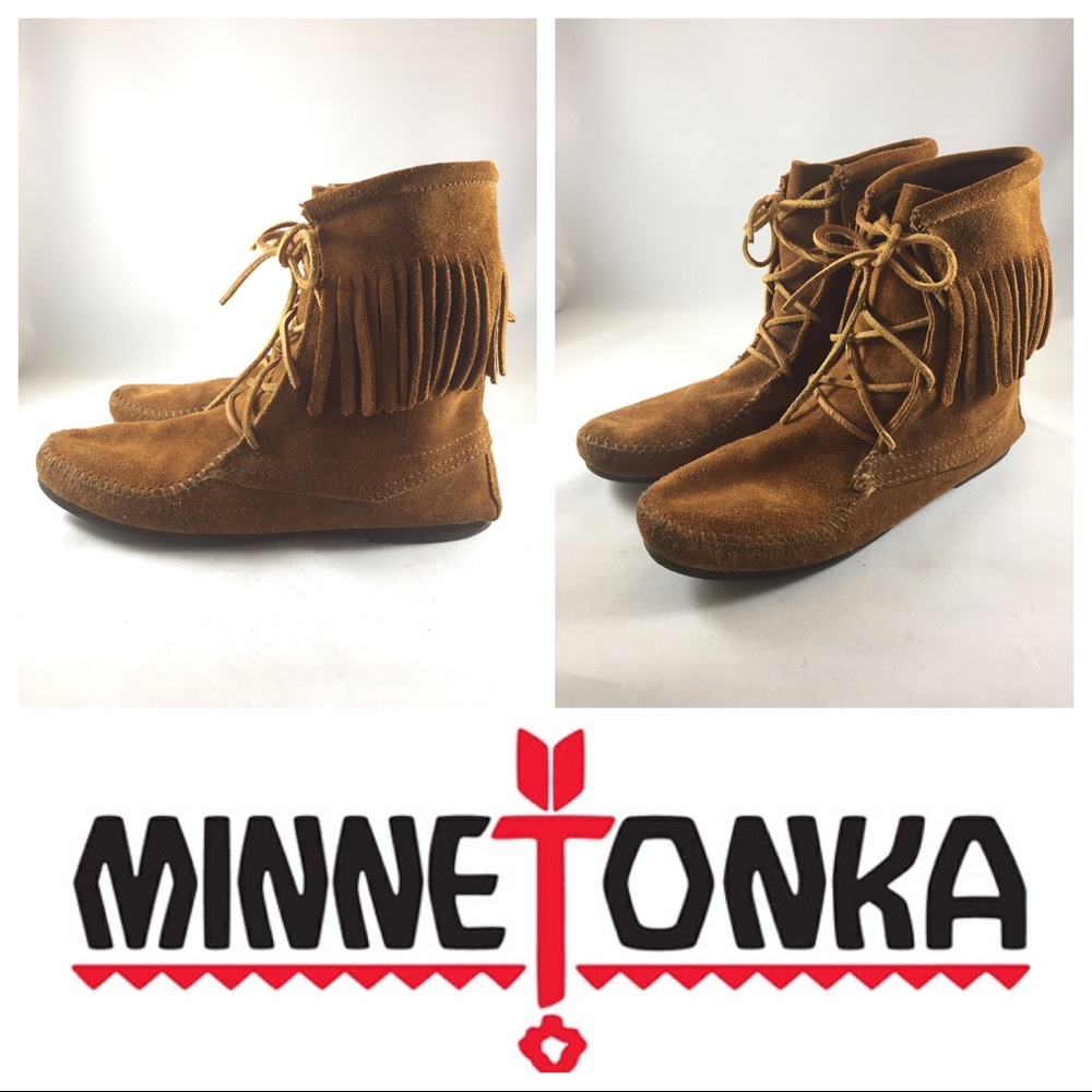 Minnetonka | Suede Fringed Booties | 8