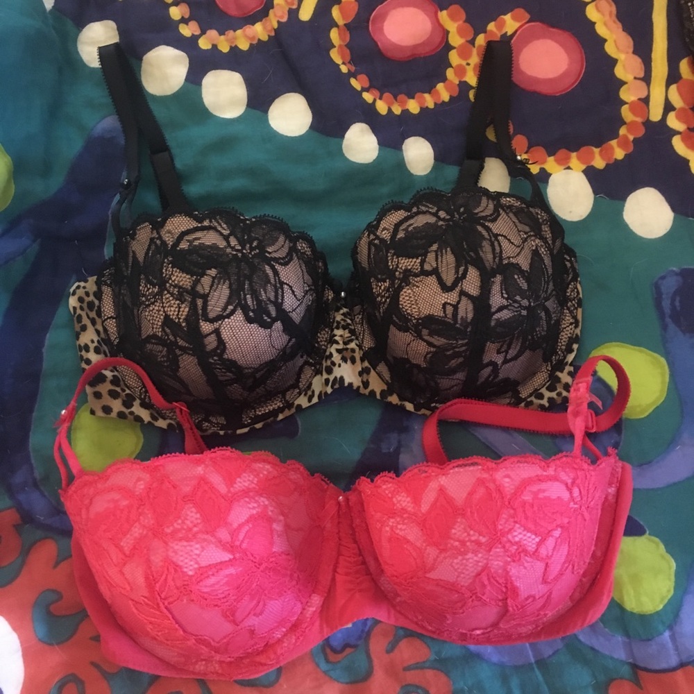 Pink/ red Victoria's Secret Balconet Bra