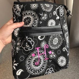 Thirty one Cross body- embroidered with a pink "h"