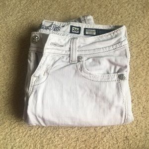 Womens White (Skinny) Miss Me Cropped Jeans