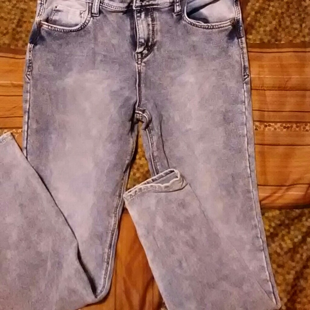 Skinny factory stone washed jeans