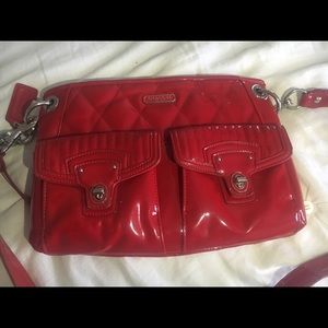 Red patent leather coach crossbody