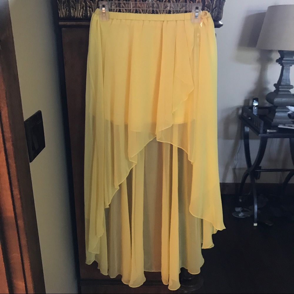 Annabelle High Low Yellow Maxi Skirt