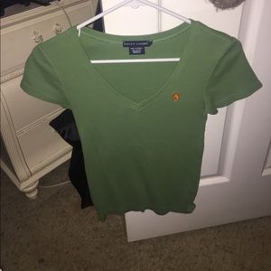 Ralph Lauren Dark Green Shirt With Orange Logo