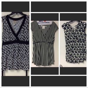 3 V-neck Blouses (2 Max Studio) - Size Medium