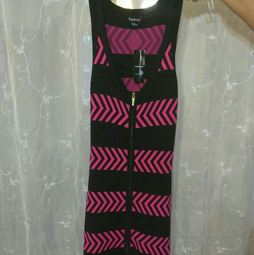 Bebe dress w/ slit open back size large