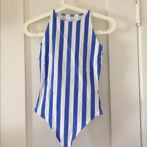 American Apparel striped leotard