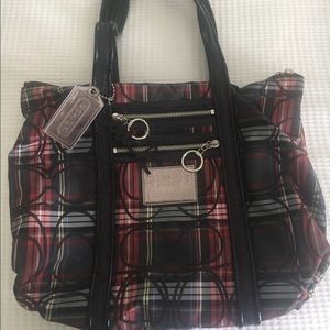 Coach tartan glam tote
