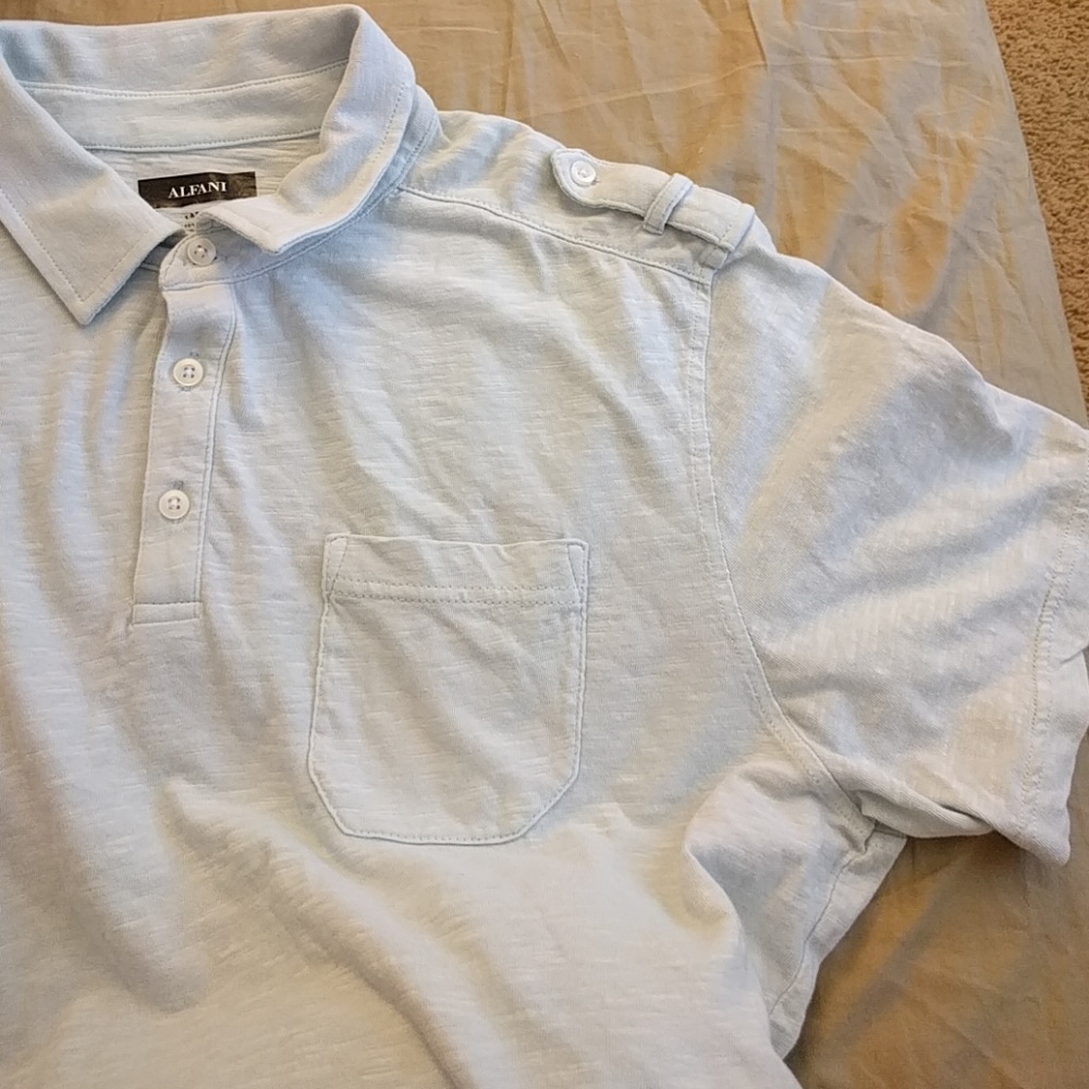 Mens Alfani baby blue polo