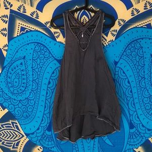 Free people off purple macramé top