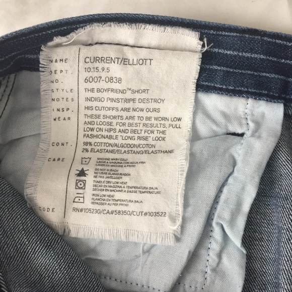 SALE CURRENT/ELLIOTT Sz 27 Boyfriend Destroy Short - Picture 3 of 8