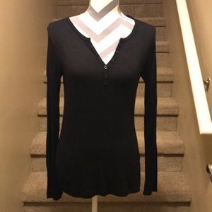 NWT Black Long Sleeve V Neck