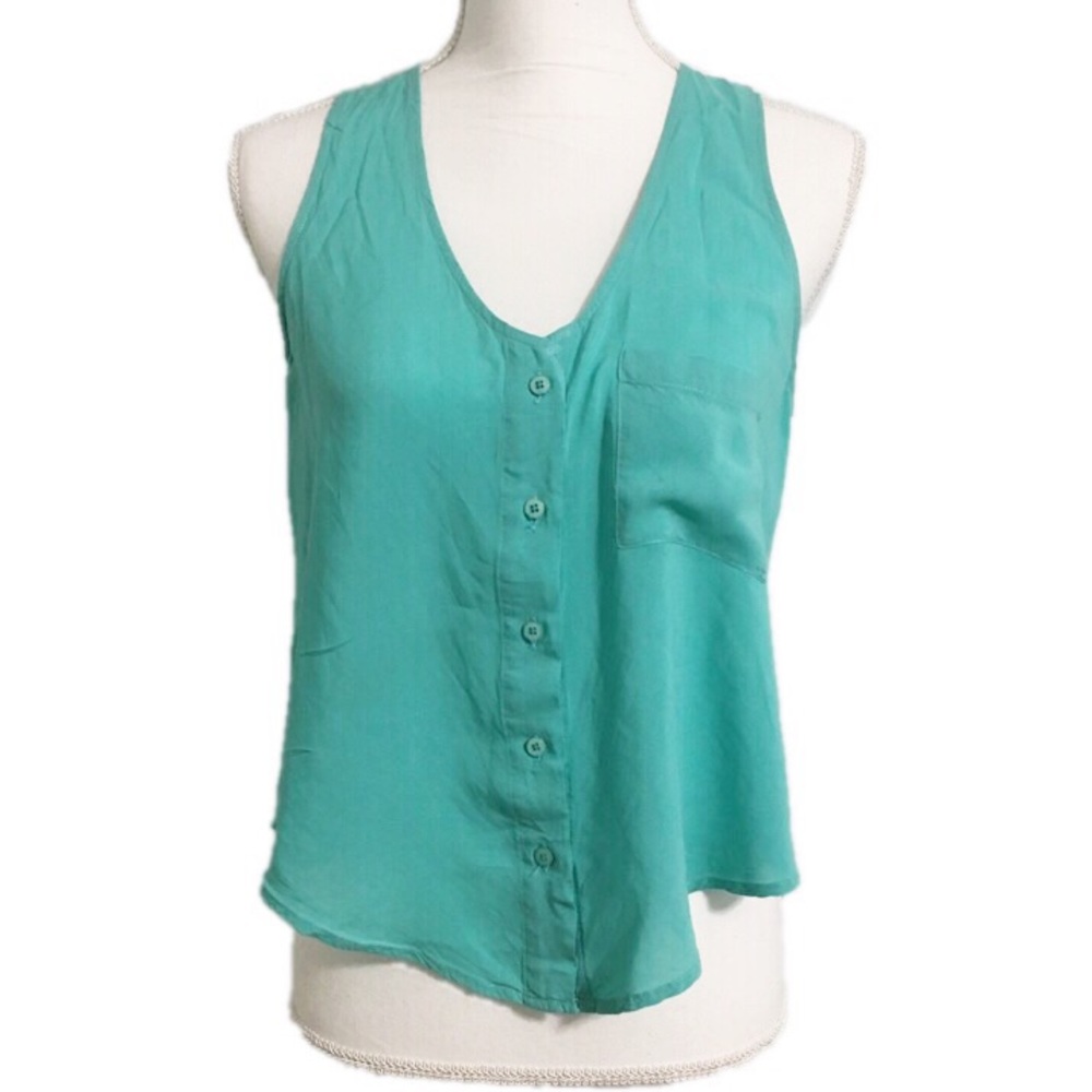 American Rag Teal Button-Down Blouse Size S