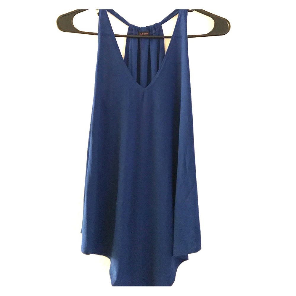 Blue tank top blouse