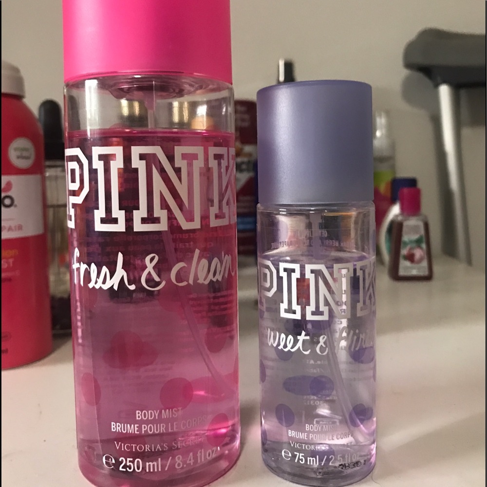 Pink fragrance spray