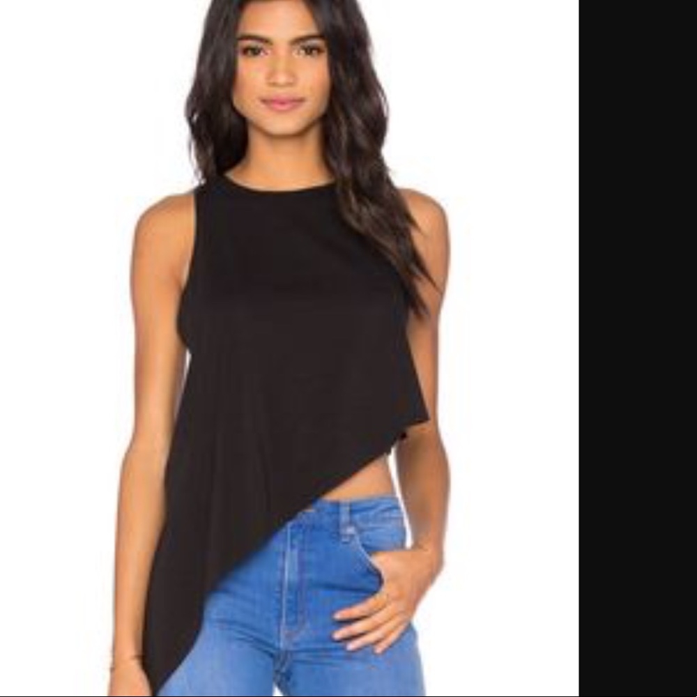 Rare! DASH - KENDALL + KYLIE Asymmetrical Tank in Black