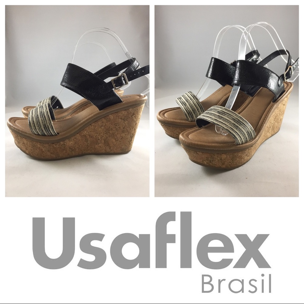 USA Flex | Strappy Wedge Sandals | 8