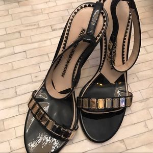 Jimmy Choo Open Toe Sandal Heels with Ankle Strap