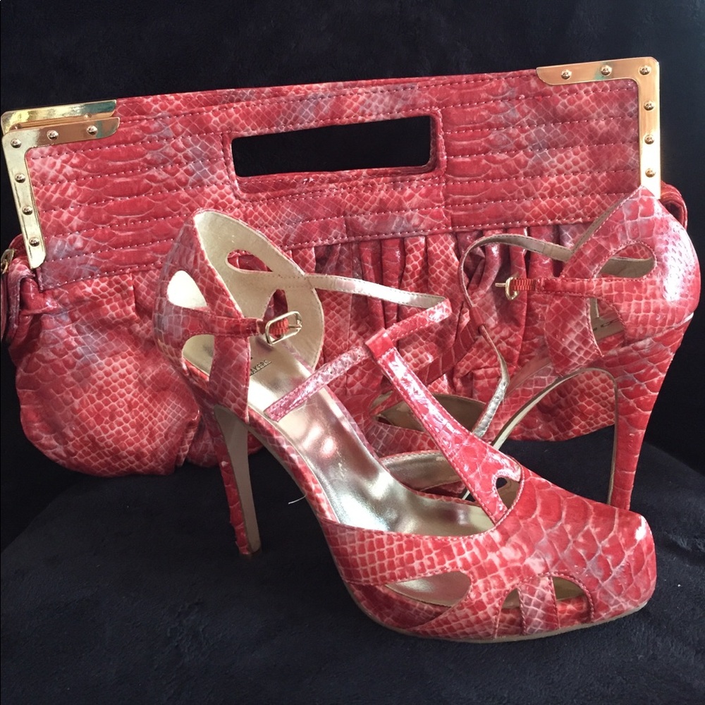 Used heels w/ matching clutch