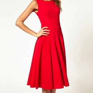 Red Asos midi dress