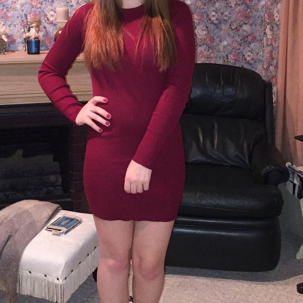 Forever 21 Ribbed Red Bodycon Dress