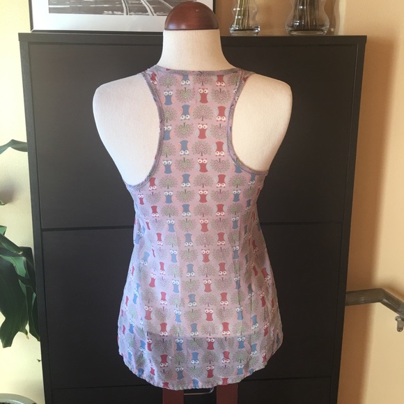SOLD Chiffon owl tank with racer back - Picture 3 of 3