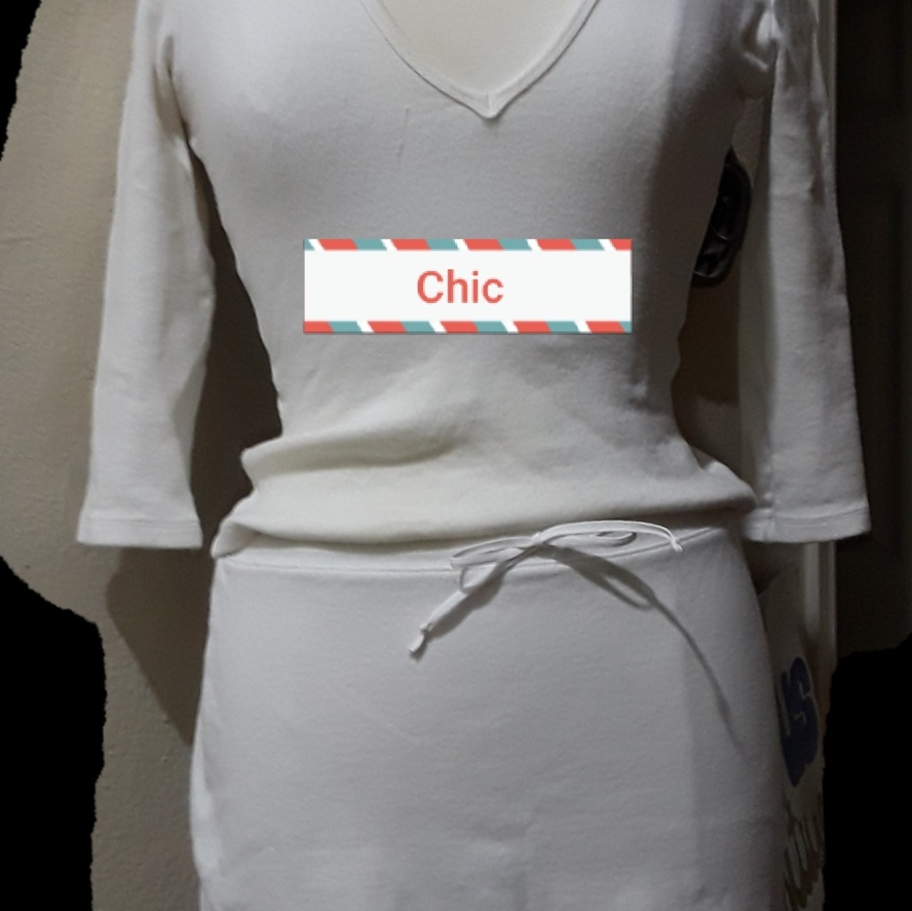 White soft skirt with matching top