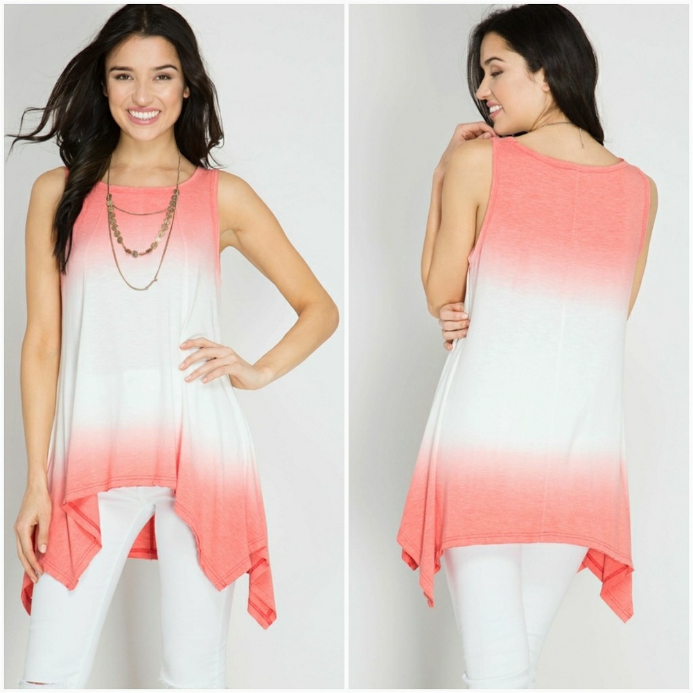 Coral Ombre Asymmetrical Tank