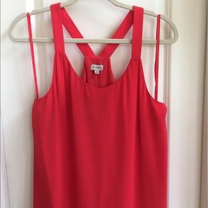 Strappy crimson flowy top