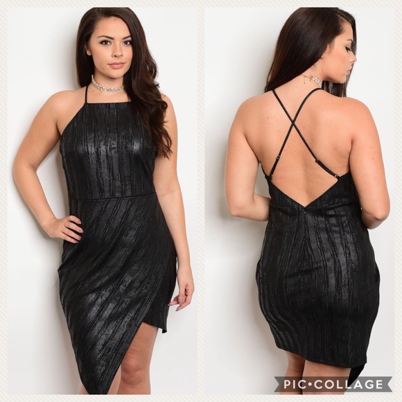 Trend Brokers Boutique Dresses & Skirts - ➕ Plus Size Black Asymmetrical Dress, 3X