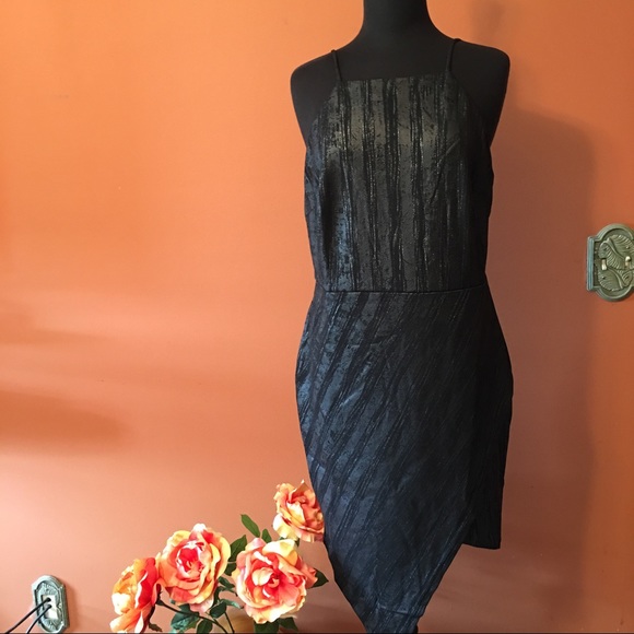 ➕ Plus Size Black Asymmetrical Dress, 3X - Picture 5 of 5