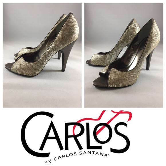 Carlos Santana | Silver Peep Toe Pumps | 8 - Picture 1 of 5
