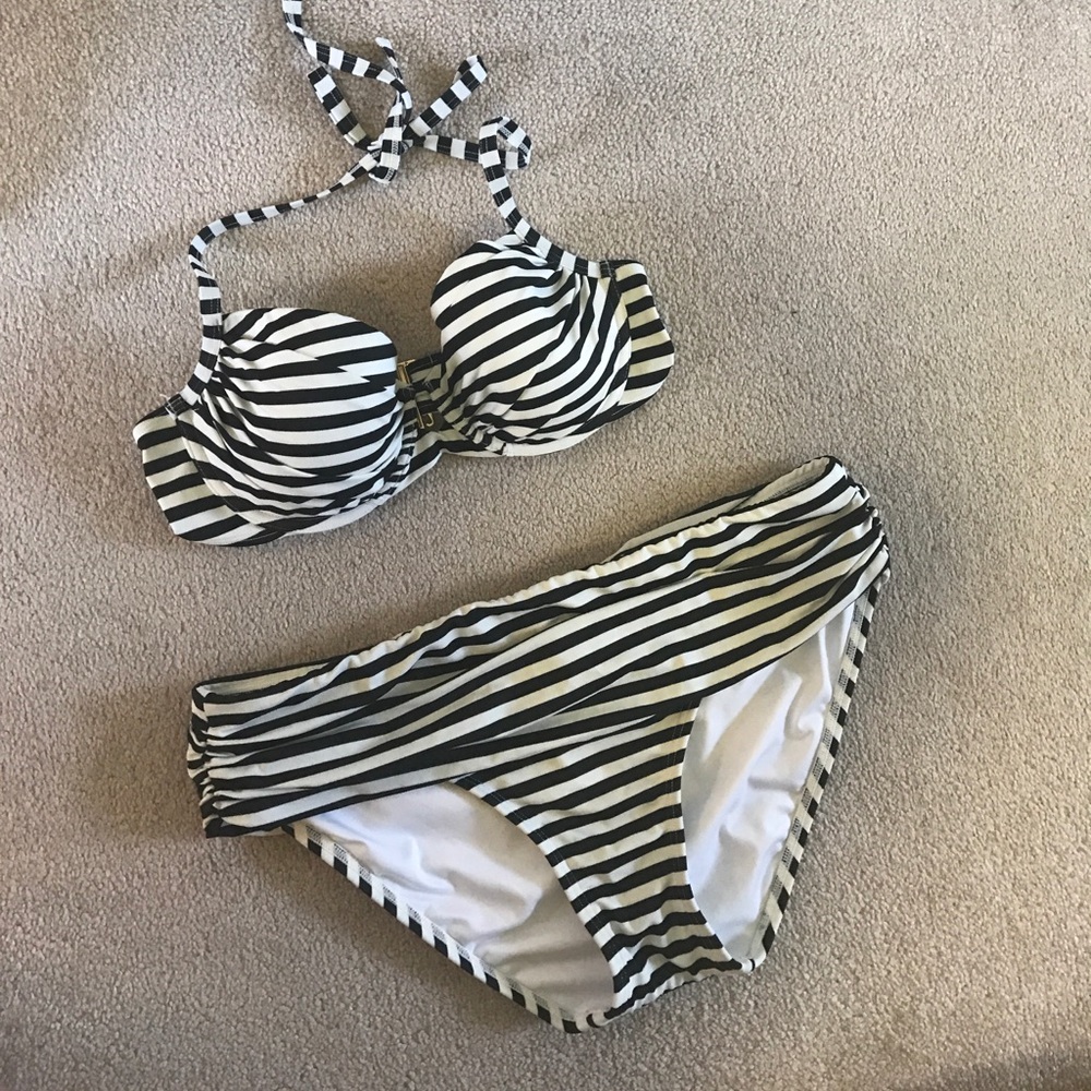 Victoria's Secret striped black and white bikini