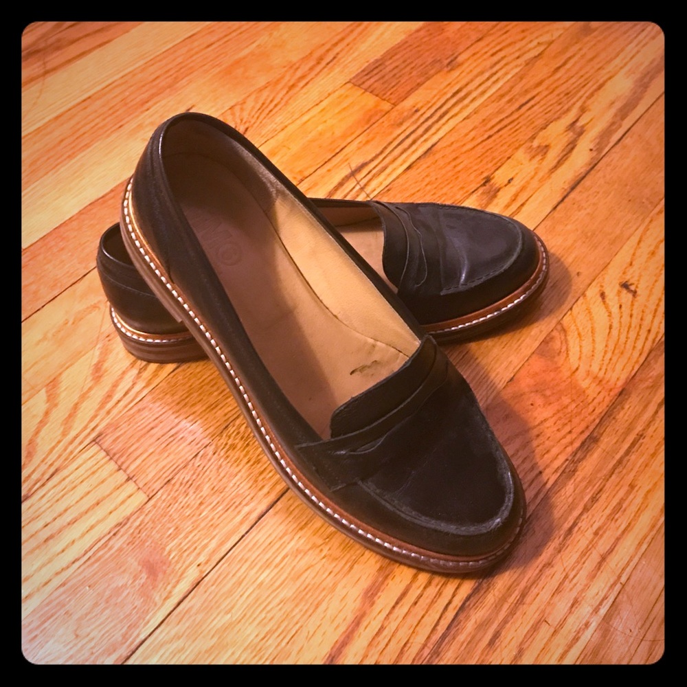 MM6 black loafers